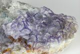 Purple Edge Fluorite Crystal Cluster - China #182819-2